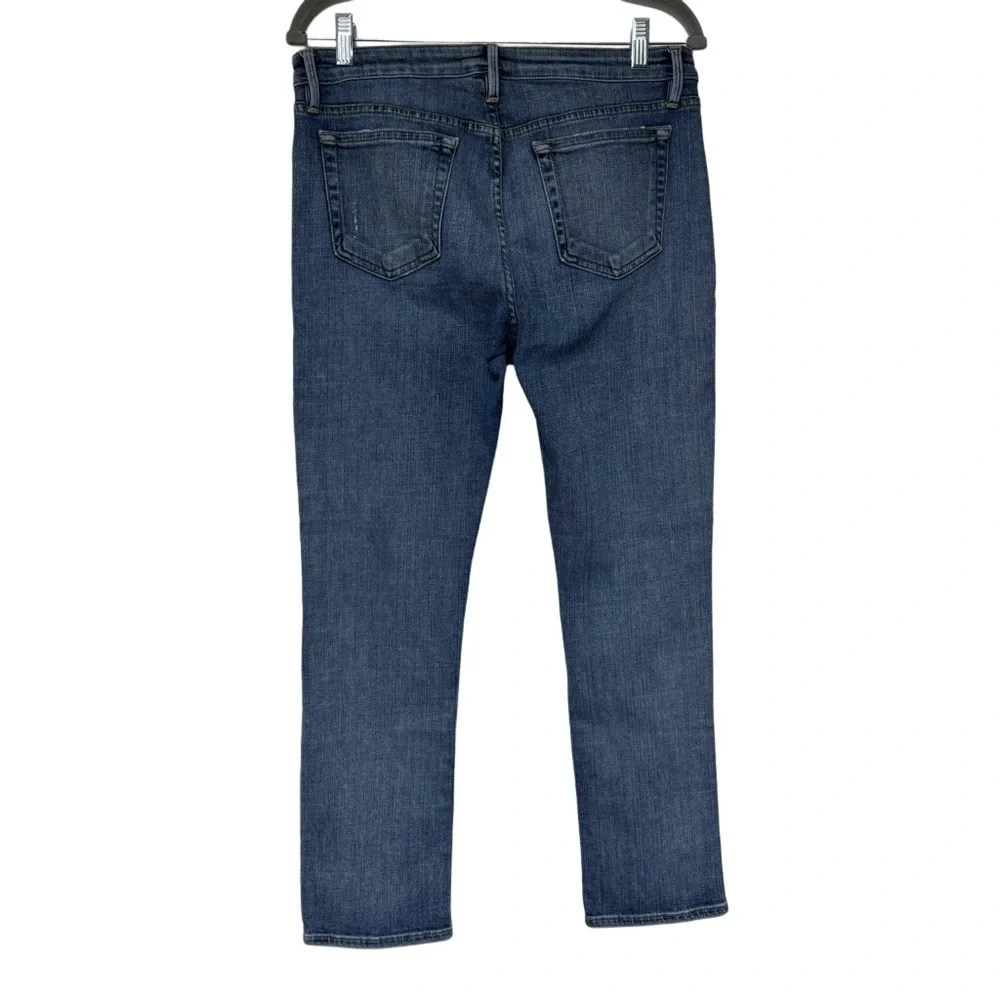 {Frame} "Le Grand Garcon in Fairbanks" Straight Leg Distressed Stretch Jeans - Picture 2 of 7